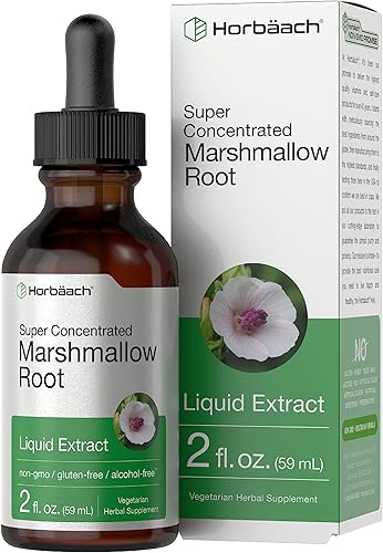 Horbäach Tintura de extracto de raíz de malvavisco | 2 onzas líquidas | Althaea Officinalis Liquid | Sin alcohol | Vegetariano, sin OMG y sin gluten