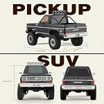 FMS 1/24 RC Crawler sous licence officielle Chevy K5 Blazer RC Voiture FCX24 RTR RC Camion de ramassage SUV 4WD 2,4 GHz Hobby RC Modèle 8km/h Mini Voiture RC Voiture de télécommande hors route (noir)