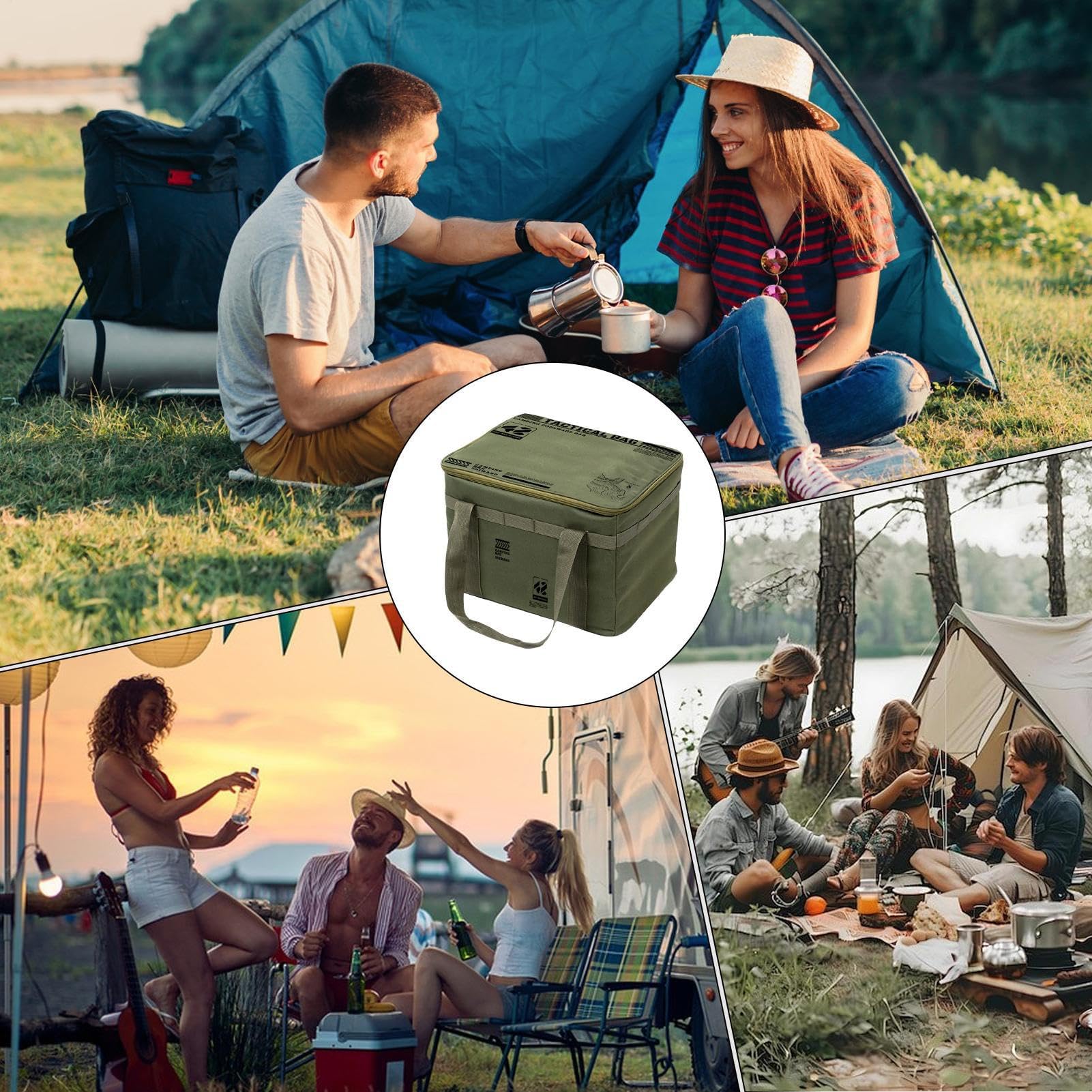 Borsa portaoggetti da campeggio, 42 l, resistente, pieghevole, per viaggi, palestra, cucina, lavanderia, traslochi, spesa, imballaggio universitario