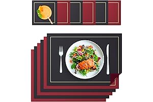 Placemats and Coasters - Heat Resistant and Wipeable Place Mats Set of 6