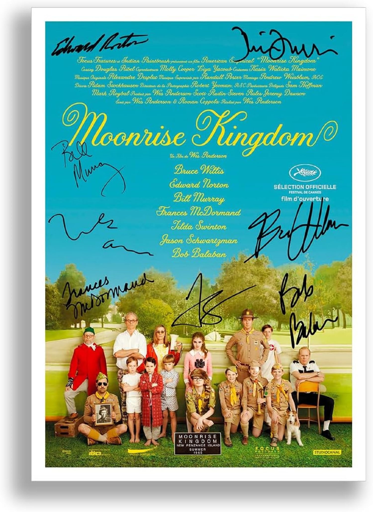Moonrise Kingdom Cast Signed A4 Poster Photo Print Framed Autograph Gift Wes Anderson Movie Film (A3 Poster only)