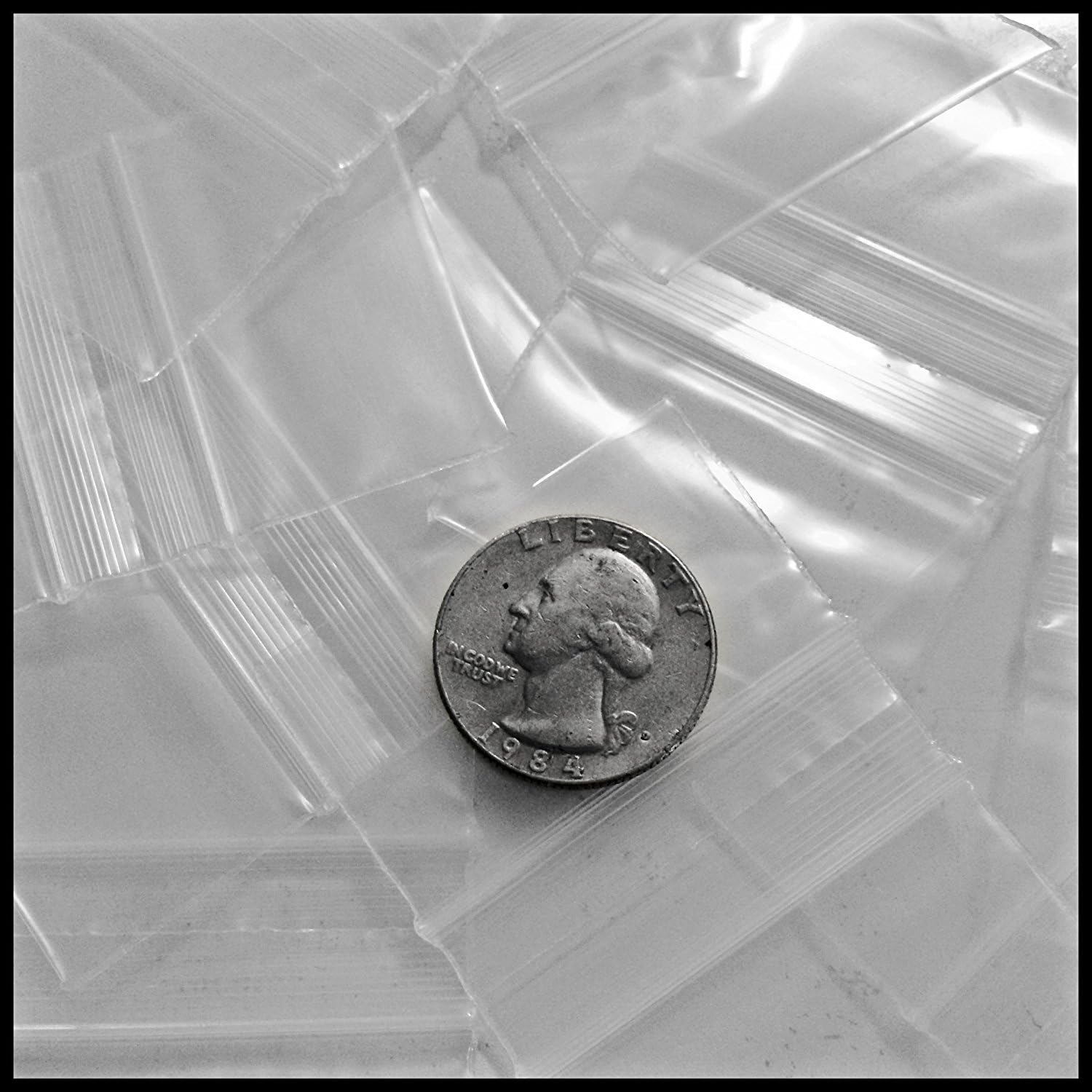 17515 Original Mini Ziplock 2.5mil Plastic Bags 1 x 1 Reclosable Baggies (Clear)