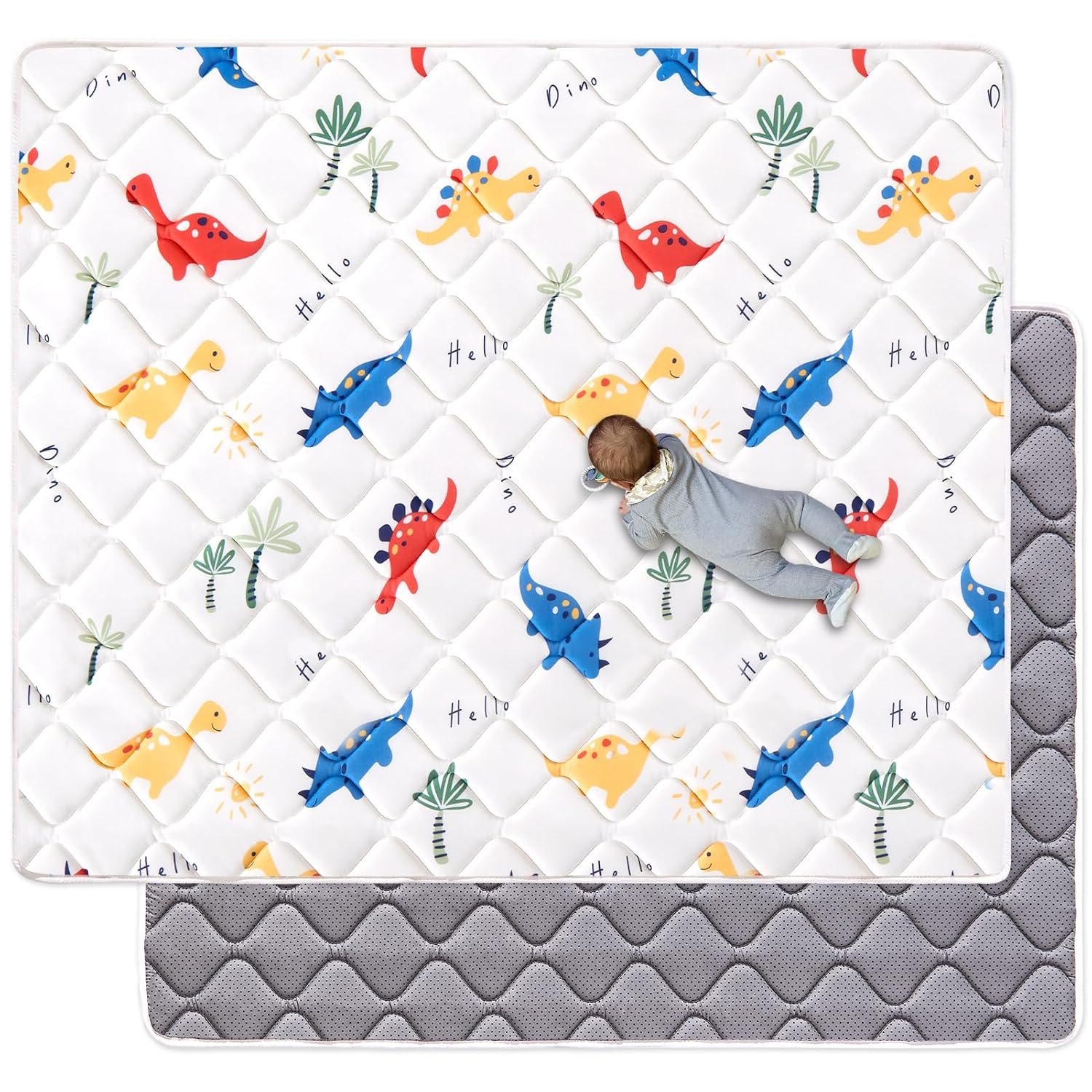 Odorless Premium Foam Baby Play Mat 71" X 59", Extra Large Activity Playmats for Babies,Toddlers, Infants, Soft Thicker Baby Mat for Floor, Play & Tummy Time, Machine Washable for Easy Care