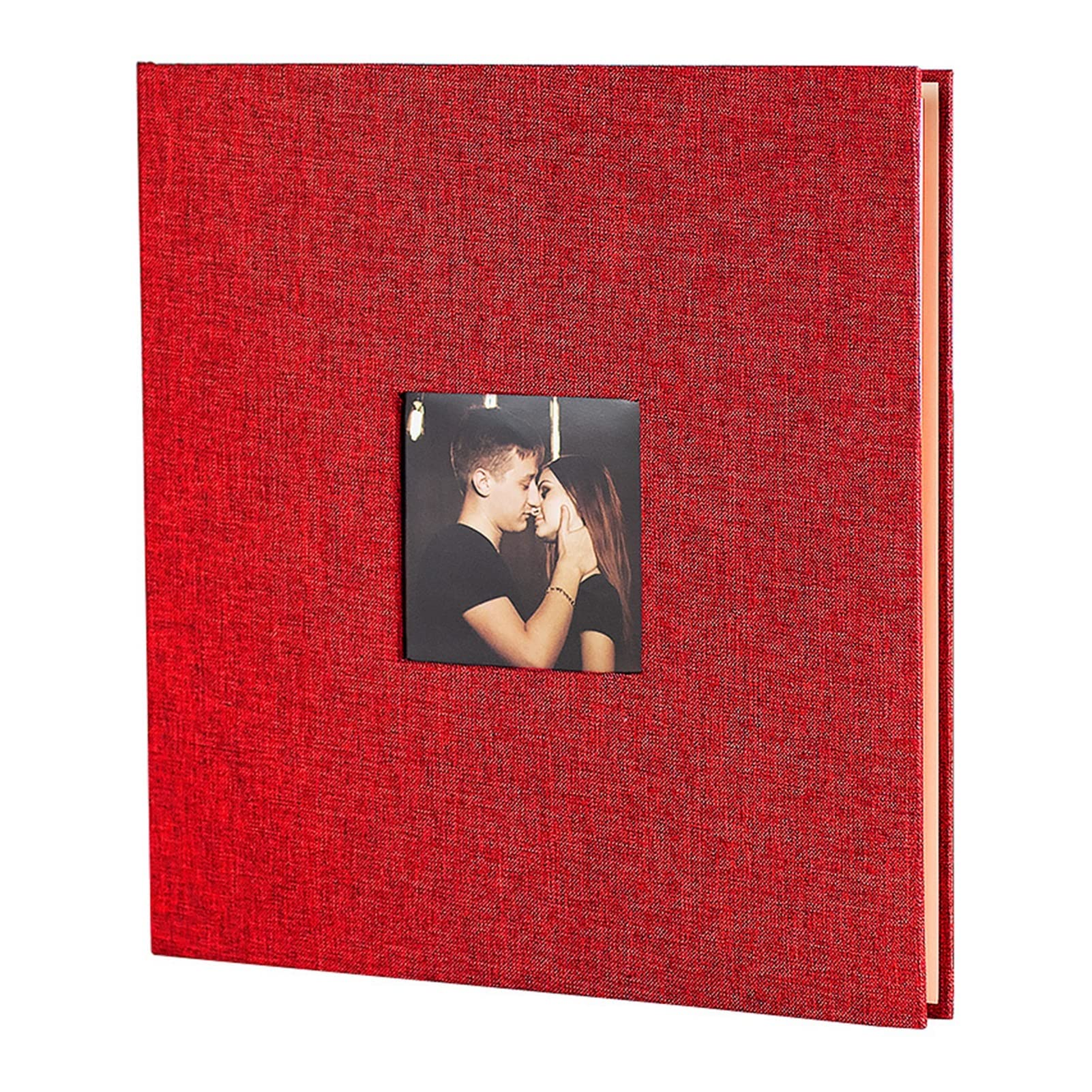 Bricolaje Álbum de Fotos 266x280mm 40 páginas Burlap Autoadhesivo película álbum Interno Páginas Interiores Álbum de la Familia Libro de Viajes Filately Album (Color : A)