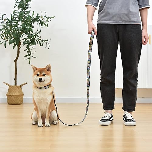 Miniatura 4 de Characters Best Friends - Correa para perro de 6 pies (72 pulgadas), bonita correa amarilla y rosa de 6 pies para perro de Nickelodeon Bob Esponja,