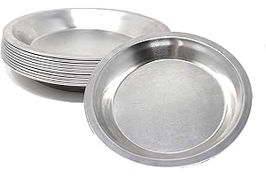 Essential 8 Inch Pie Plate Aluminum Metal - Set of 10