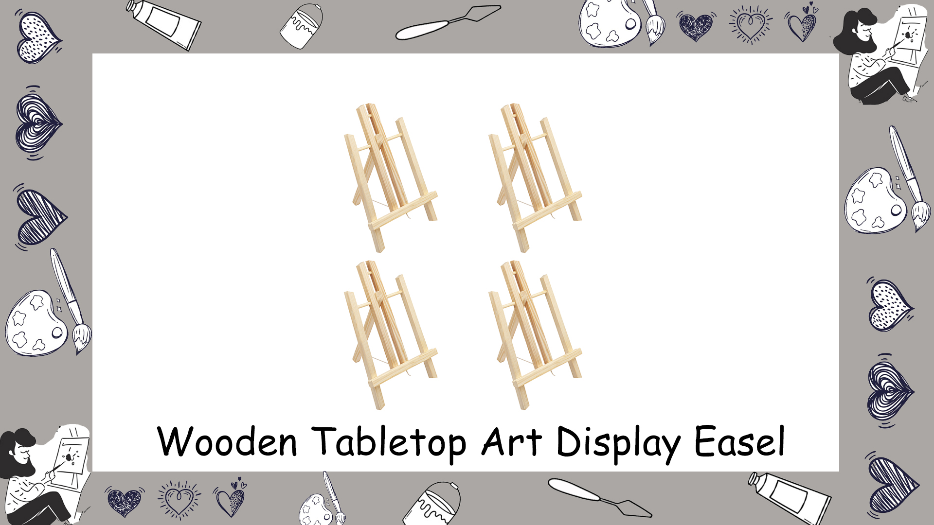 Lot De 4 Chevalets De Table En Bois Belle Vous - 30 Cm - Pour Toile, Photo, Dessin