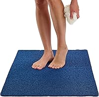 Vista 130 de ENKOSI Alfombra antideslizante para ducha y baño Loofah - Comodidad acolchada suave - Sin ventosas para bañeras lisas o texturizadas - Drenaje