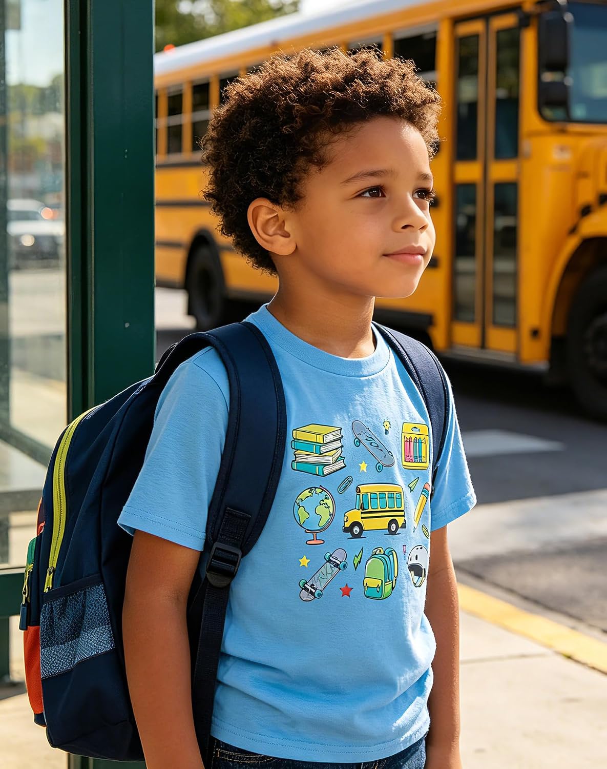 Lovekider Back to School Kids Shirt 1-8Y 3D Excavator Construction T-Shirt image 2