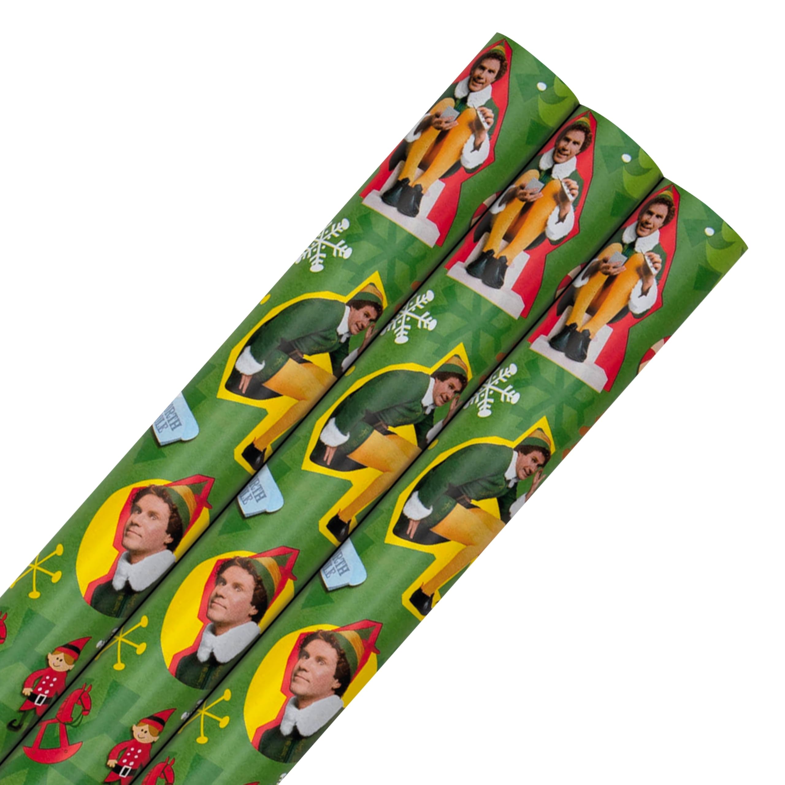 Hallmark Buddy The Elf Design Christmas Wrapping Paper Multipack - 3 x 4M Rolls (12m)