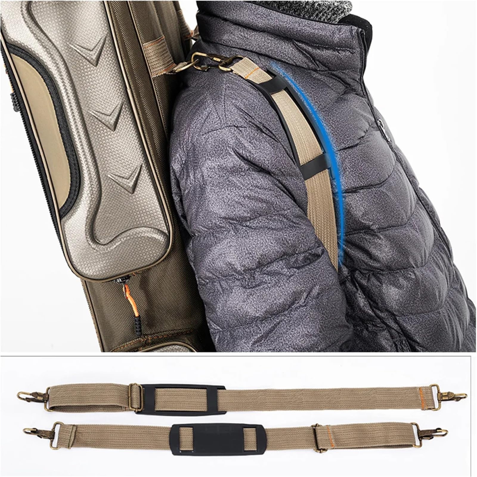Funda Caña De Pescar Bolsa Plegable de Lona for Aparejos Pesca, Carrete caña Pescar 100/110/120cm, Bolsa portátil multifunción for el Vientre, 2/3 Capas, X162G