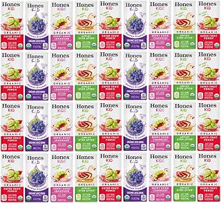 Honest Kid Organic Juice Variety Pack for Kids - Assorted Flavors, 6oz Lunchbox Boxes, 38 Count On-The-Go Drinks