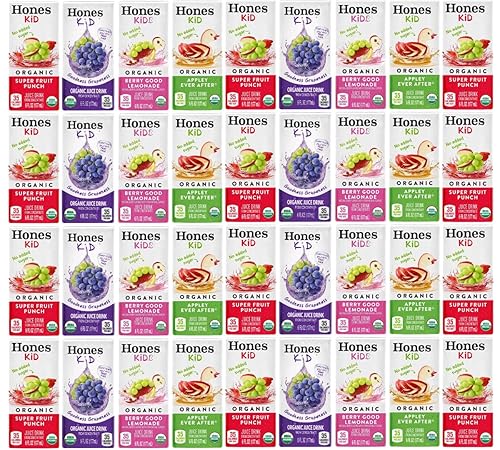 Honest Kid - Paquete variado de bebidas orgánicas de jugo, sabores surtidos, cajas de 6 onzas líquidas, aperitivos y bebidas para llevar, 38 unidades