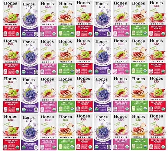 Honest Kid Organic Juice Drink Variety Pack, Assorted Flavors, 6 fl oz Boxes, Lunchbox Snacks & On-The-Go Drinks, 38 Count