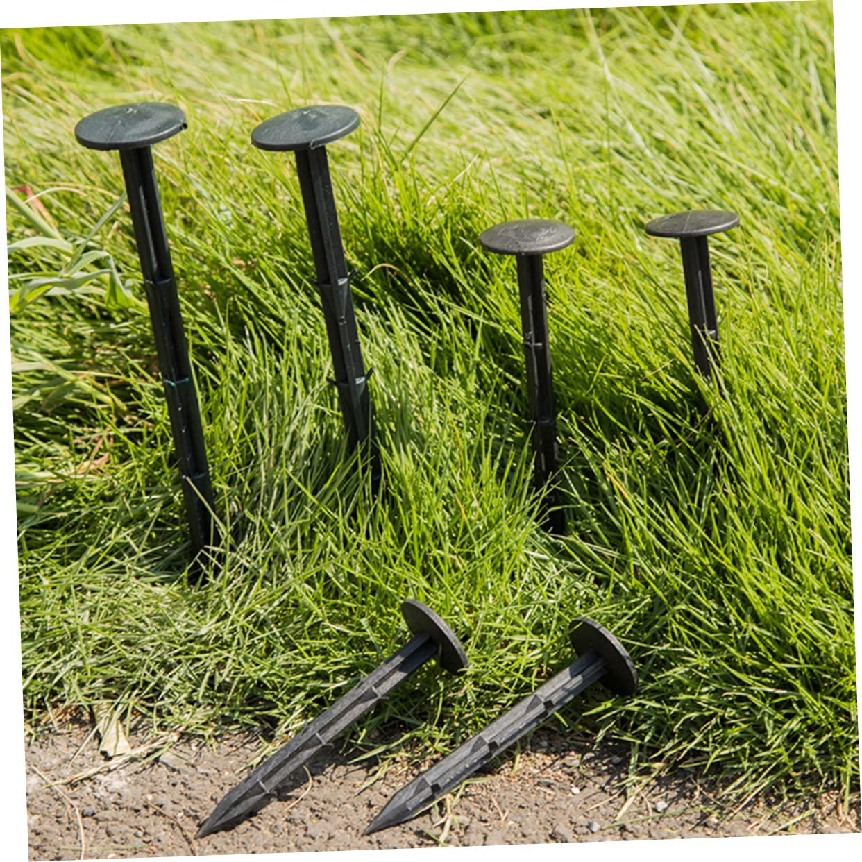 BESPORTBLE 120 Pezzi Picchetti da Giardinaggio in Plastica per Prato Picchetti da per Fissare Teli Antierbacce e Reti Parasole Resistente e Pratico