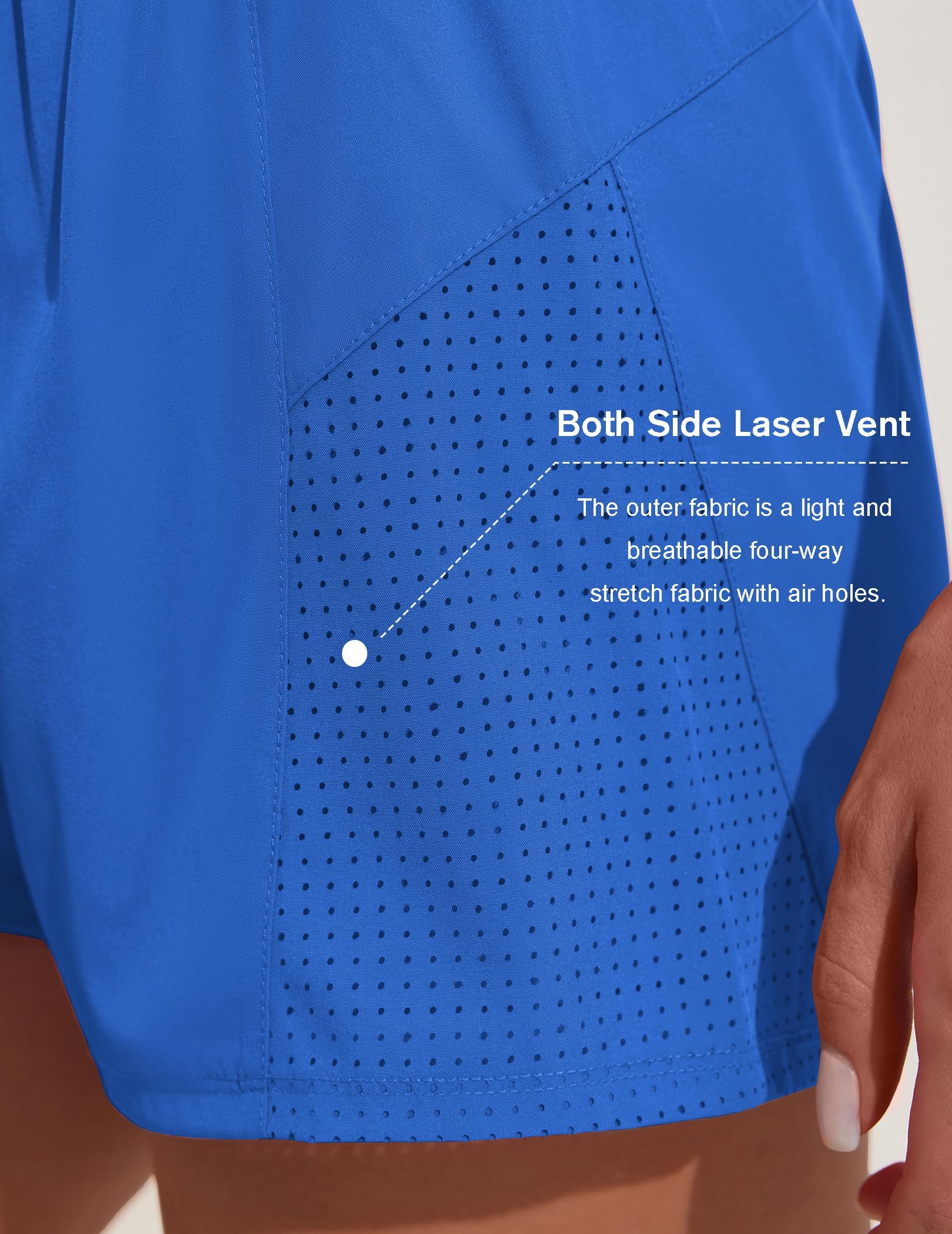 PINSPARK Pantaloncini Sportivi da Donna 2 in 1 Pantaloncini da Allenamento a Vita Alta Pantaloncini Sportivi da Corsa ad Asciugatura Rapida con Tasche