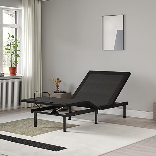 Miniatura 15 de Base de cama ajustable Queen con control remoto inalámbrico + colchón de espuma viscoelástica de gel de carbón Queen de 12 pulgadas en una caja,