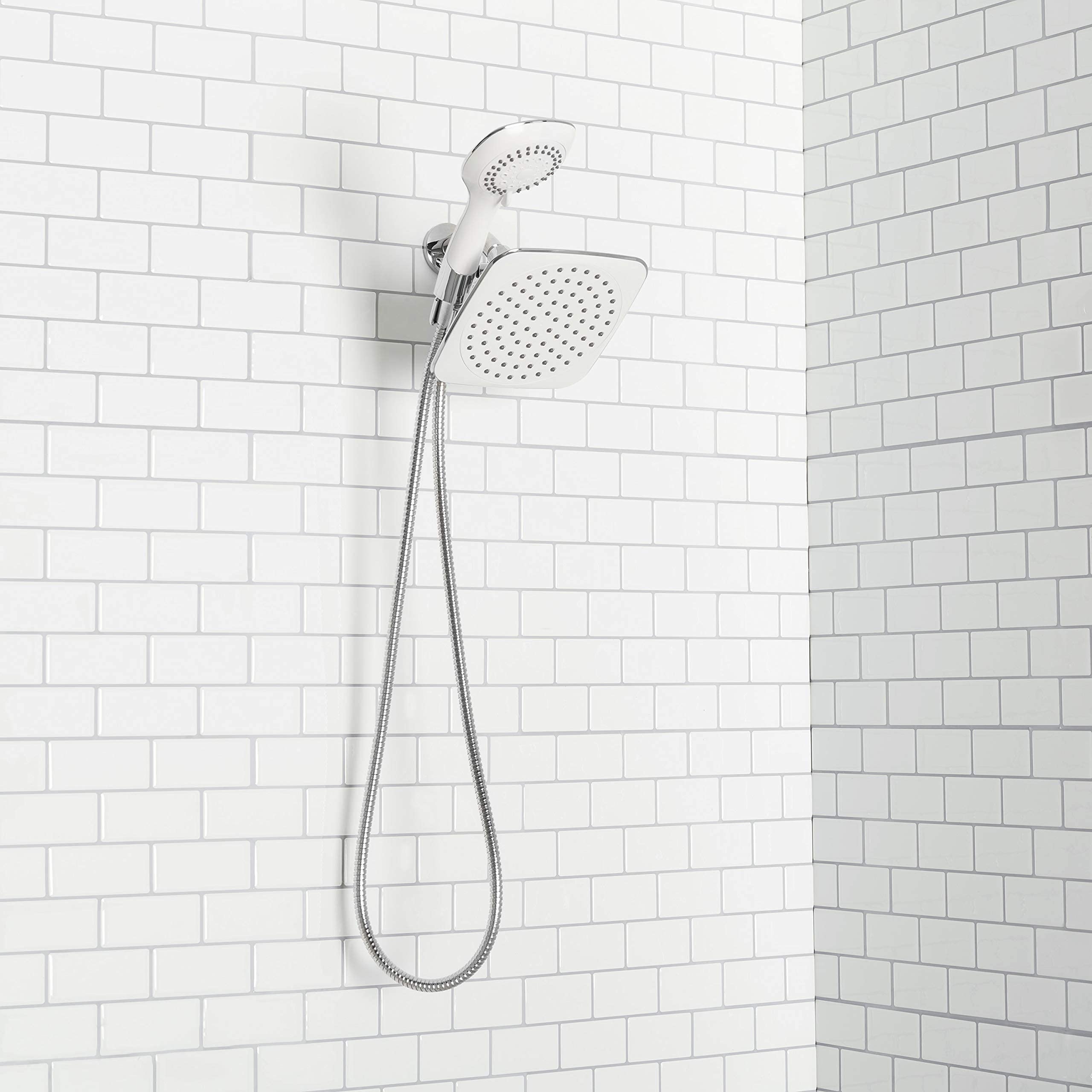 Home Basics Sunbeam - Masajeador doble con cabezal de ducha, cromado
