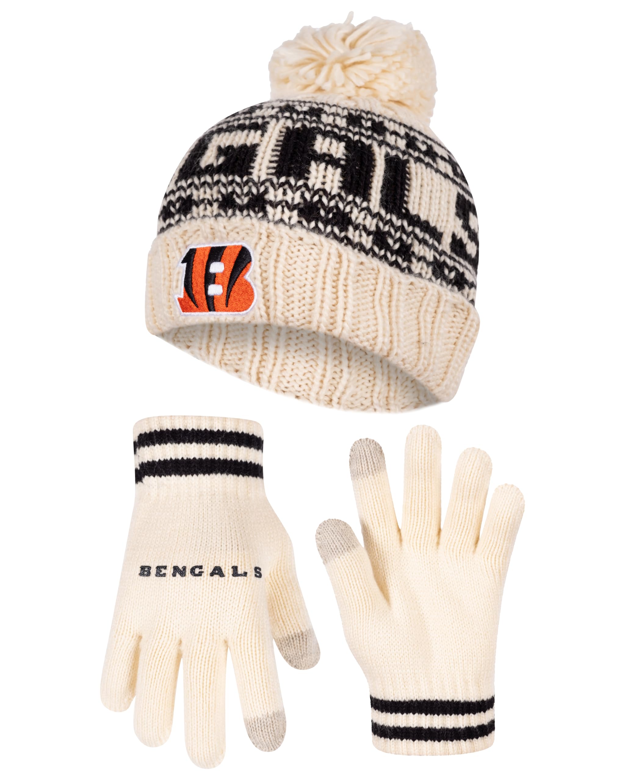 Ultra Game NFL - Berretto invernale lavorato a maglia, da uomo e da donna, super morbido, con guanti touch screen extra caldi