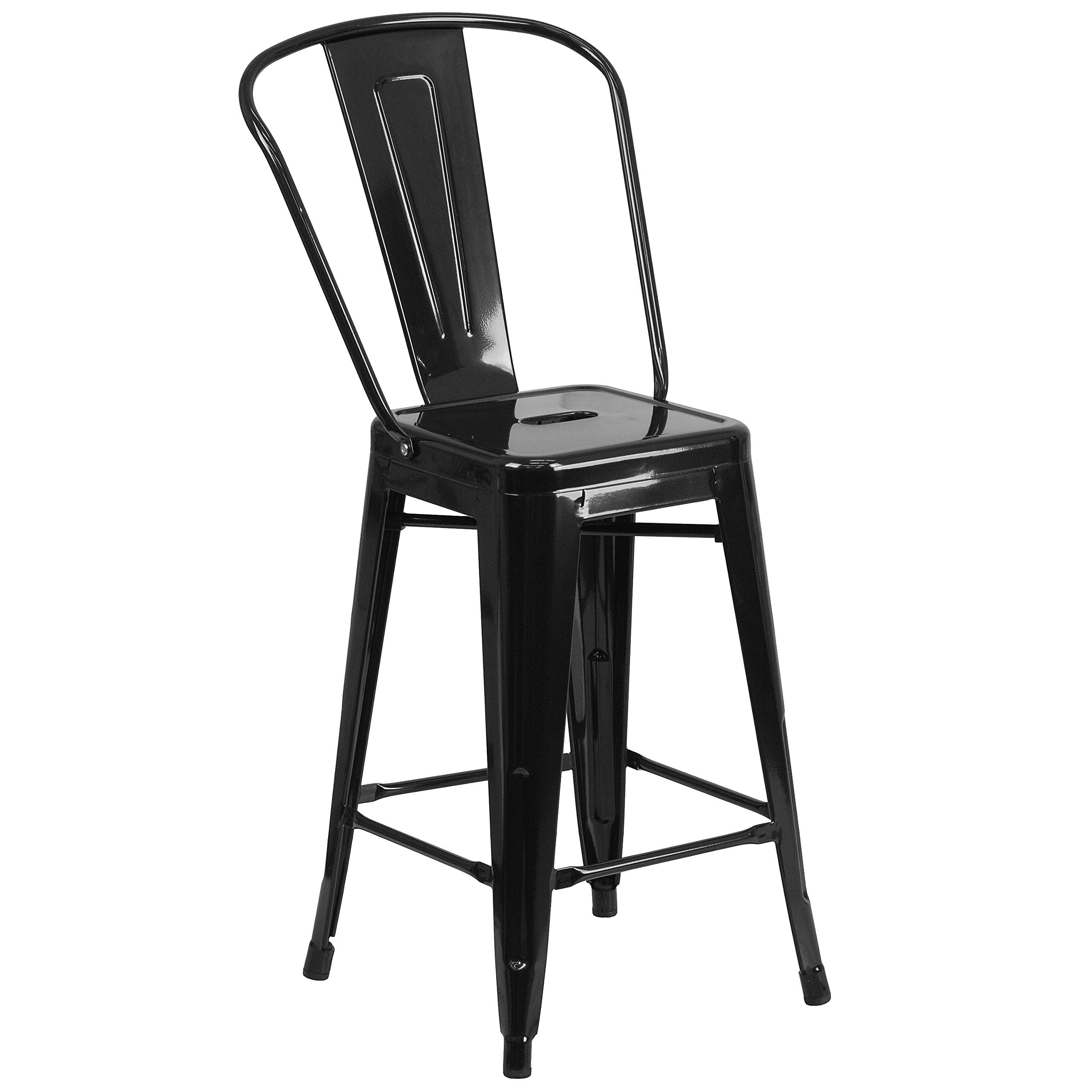 Flash Furniture Black / 1 Pack / Metal Seat Stools & Bar Chairs