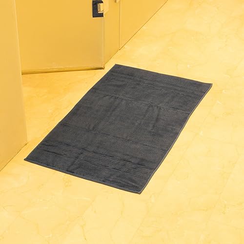 Miniatura 7 de Mosobam Sustainable Hotel - Alfombra de baño turca de lujo de 20 x 34 pulgadas, azul marino, 1000 GSM, viscosa de bambú y algodón peinado turco del