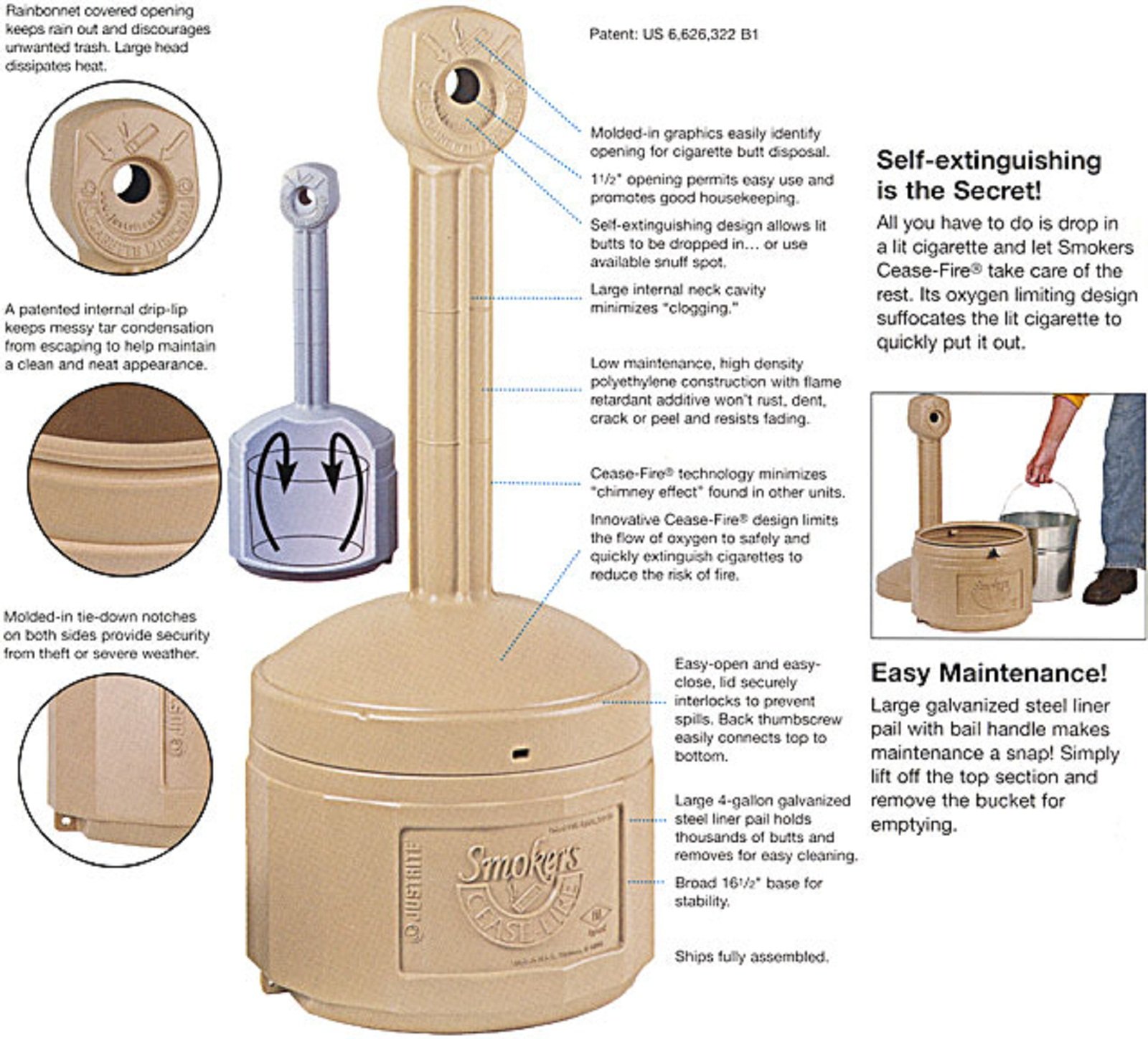 Cease Fire Cigarette Butt Receptacles Waste Disposal Collectors Terra Cotta