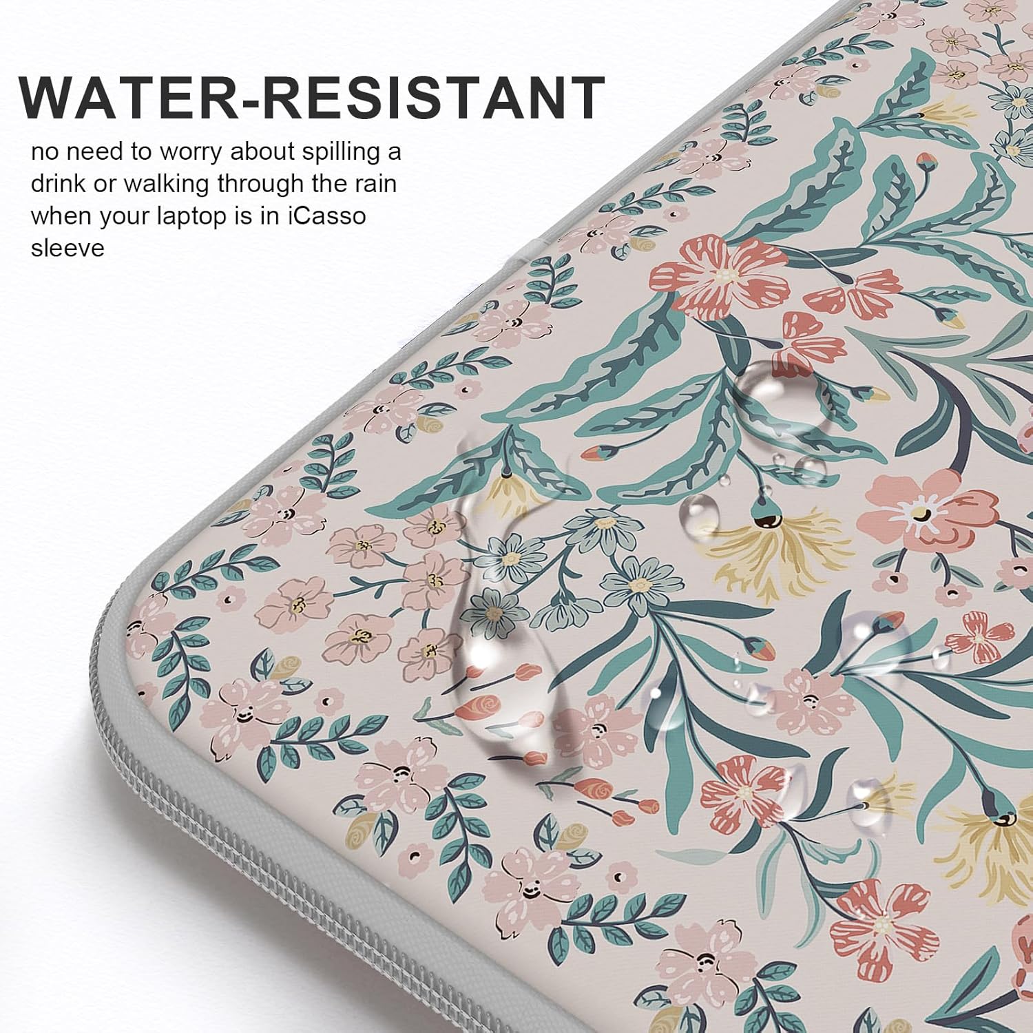 iCasso Laptop Sleeve 13 inch for MacBook Air 13-13.6 inch, Cute Laptop case for MacBook Pro 13 inch, Slim Protective Travel Carrying Case for MacBook Pro 14 inch, Computer Mats for Desktop,Pink Floral