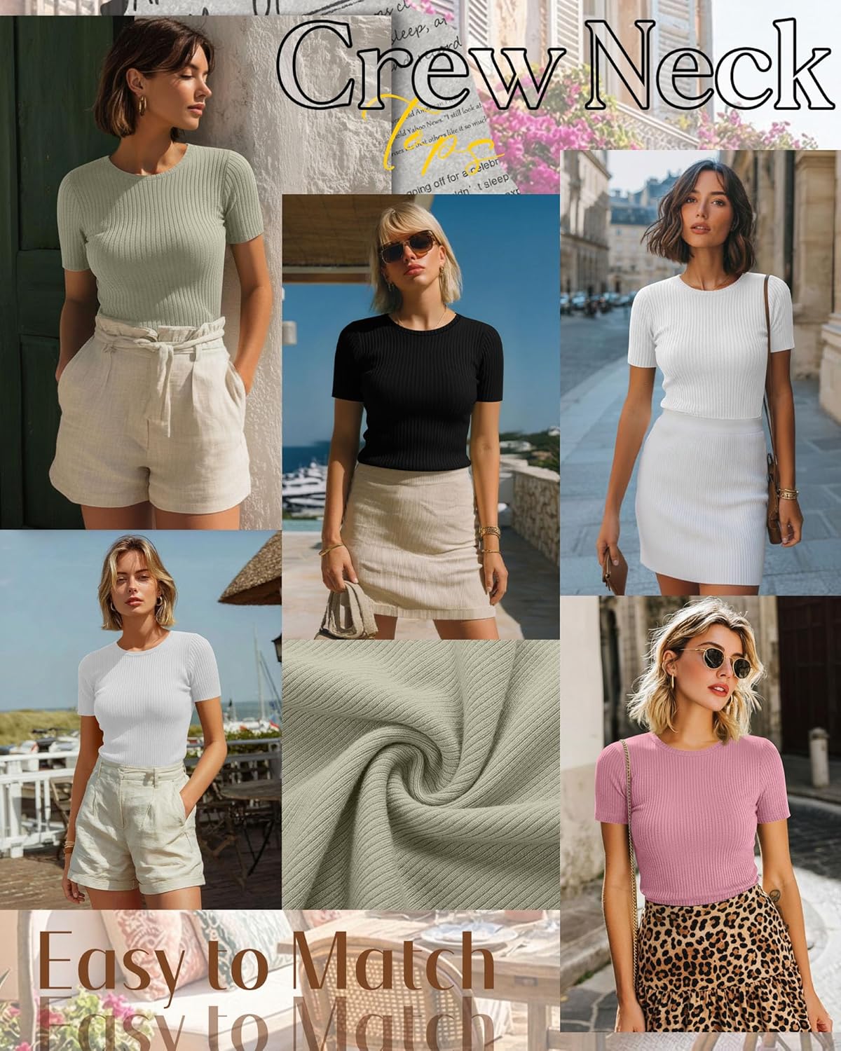 Neer 4 Pack Women's Short Sleeve T-Shirts Cotton Slim Fitted Ribbed Tops Crew Neck Summer Casual Shirt Basic Tight Tees 2026 - Image 4