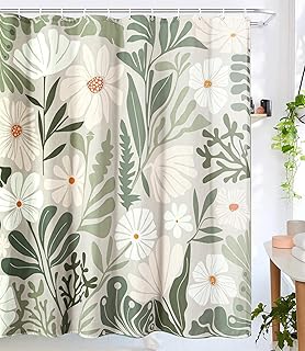 12 Tiny House Bathroom Ideas for Smart Compact Functional Layouts 72 RoomTalks Cute Green Faux Linen Shower Curtain Extra Long 84 Inch - 210G...