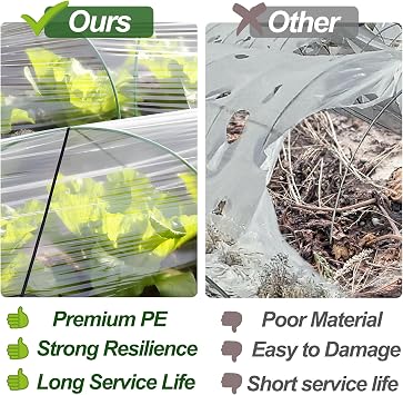 Extra Thick Polythene Plastic Sheeting, 2M x 3M Plastic Dust Waterproof Sheets, Toughness Clear Garden Grow Polytunnel Cover Sheets for Farming, Gardening, Agriculture, Painting Work