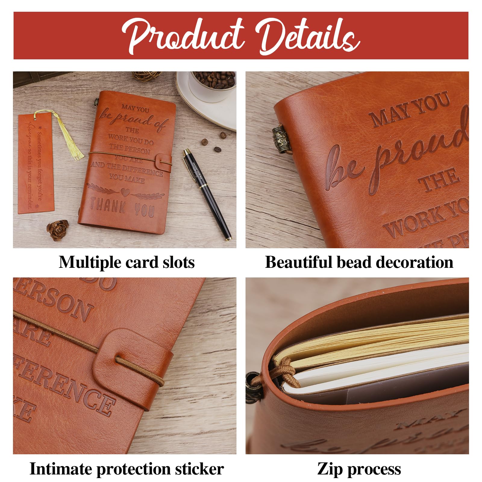 Augenstern 3 Pcs Motivational Notebook Inspirational Gift Pen Positive Card Employee Appreciation Gift Bulk Employee Gifts Thank You Gifts for Colleagues Volunteer Teacher Coworker Nurse Team - Image 3