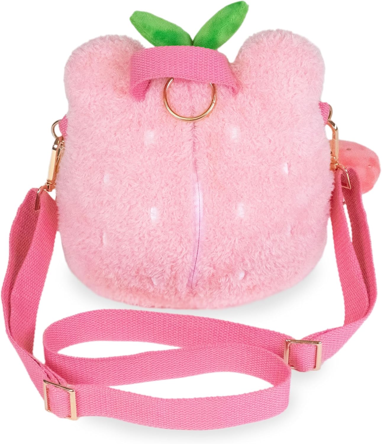 Cuddle Barn PlushGoals - Strawberry Wawa Backpack | Kawaii Anime Cute Plush Purse Stuffed Animal Frog Bag, 9 inches