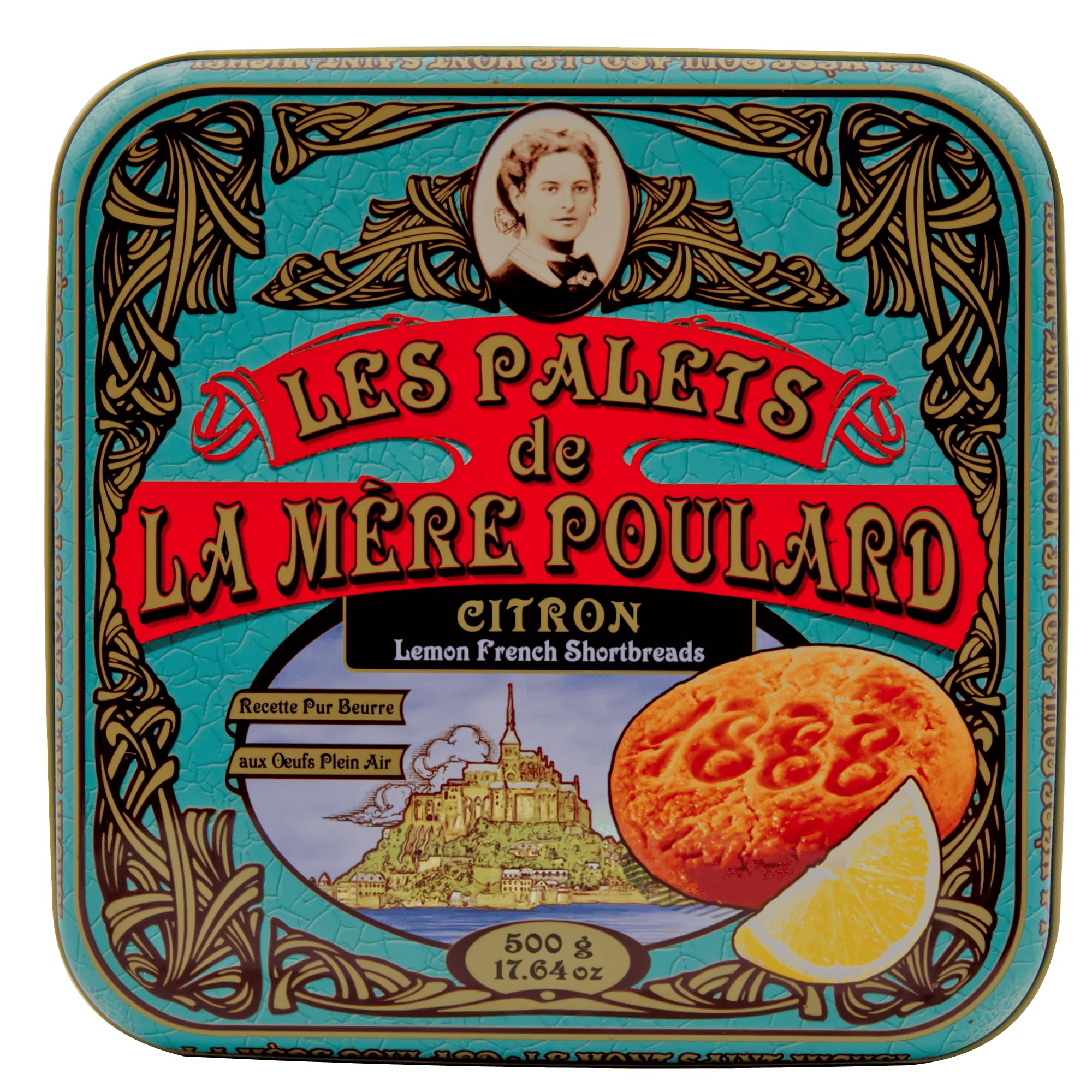 La Mère Poulard galletas tipo palets mantequilla limón gruesas crujientes Lata 500g