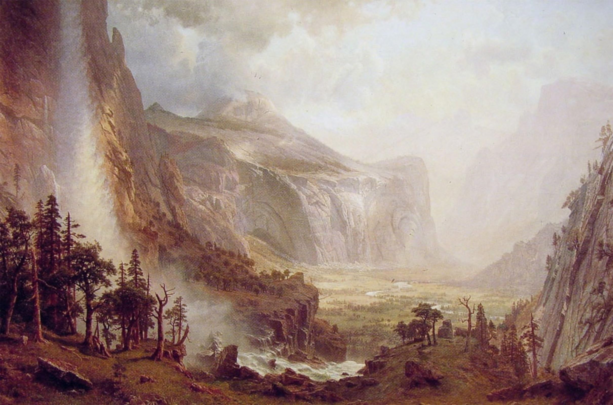 SERENDIPITP Aesthetic Poster Photo Wall Print Retro Picture the Domes of the Yosemite by Albert Bierstadt Modern Wall Artwork for Home Decor 60x90cm