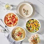 MALACASA 48 Oz Pasta Bowls Set of 4, 9 Inch Salad Bowls, White Ceramic Serving Bowls, Microwave & Dishwasher Safe, Series Luna, White