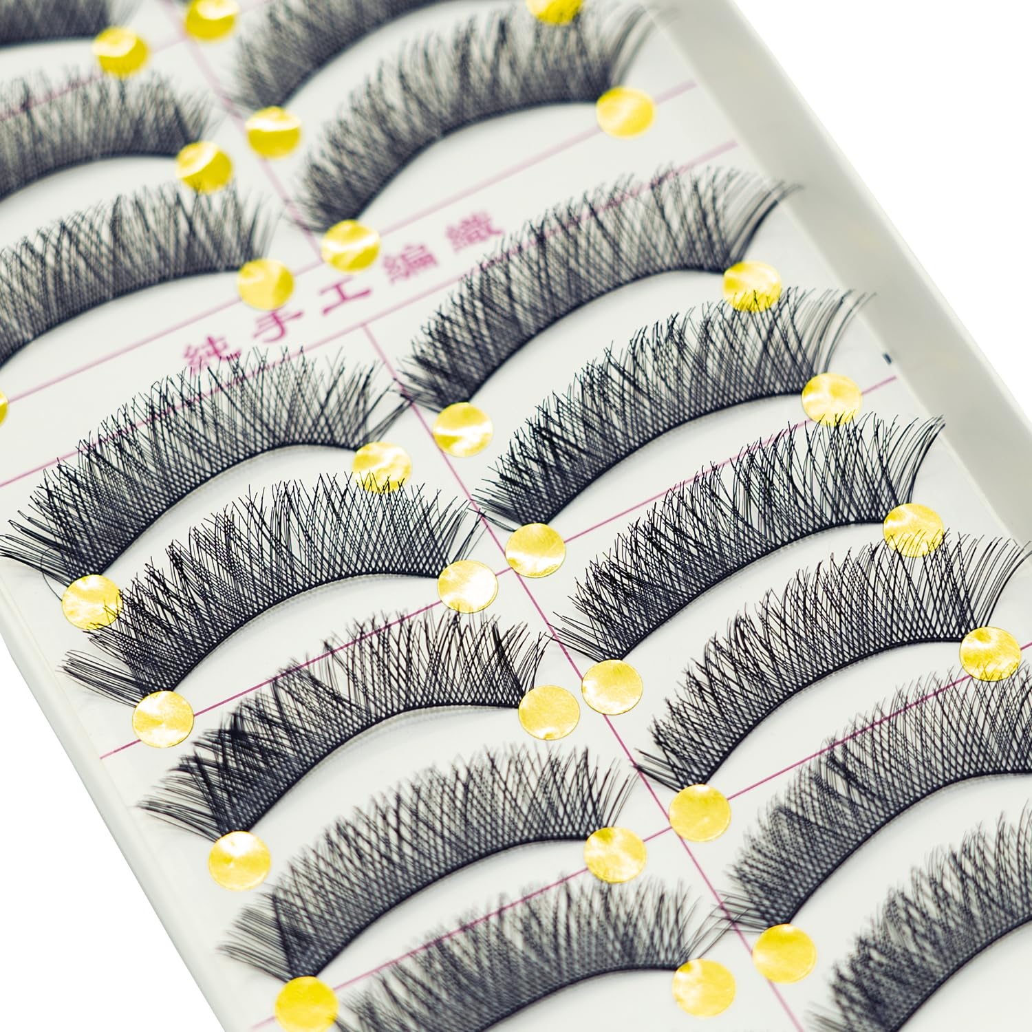 YUISI 10 Pairs of False Eyelashes, Eyelashes Natural Look Reusable, Wispy Handmade Fake Eyelashe, 3D Fluffy Lashes for Bridal & Festivals (Black-026) 4