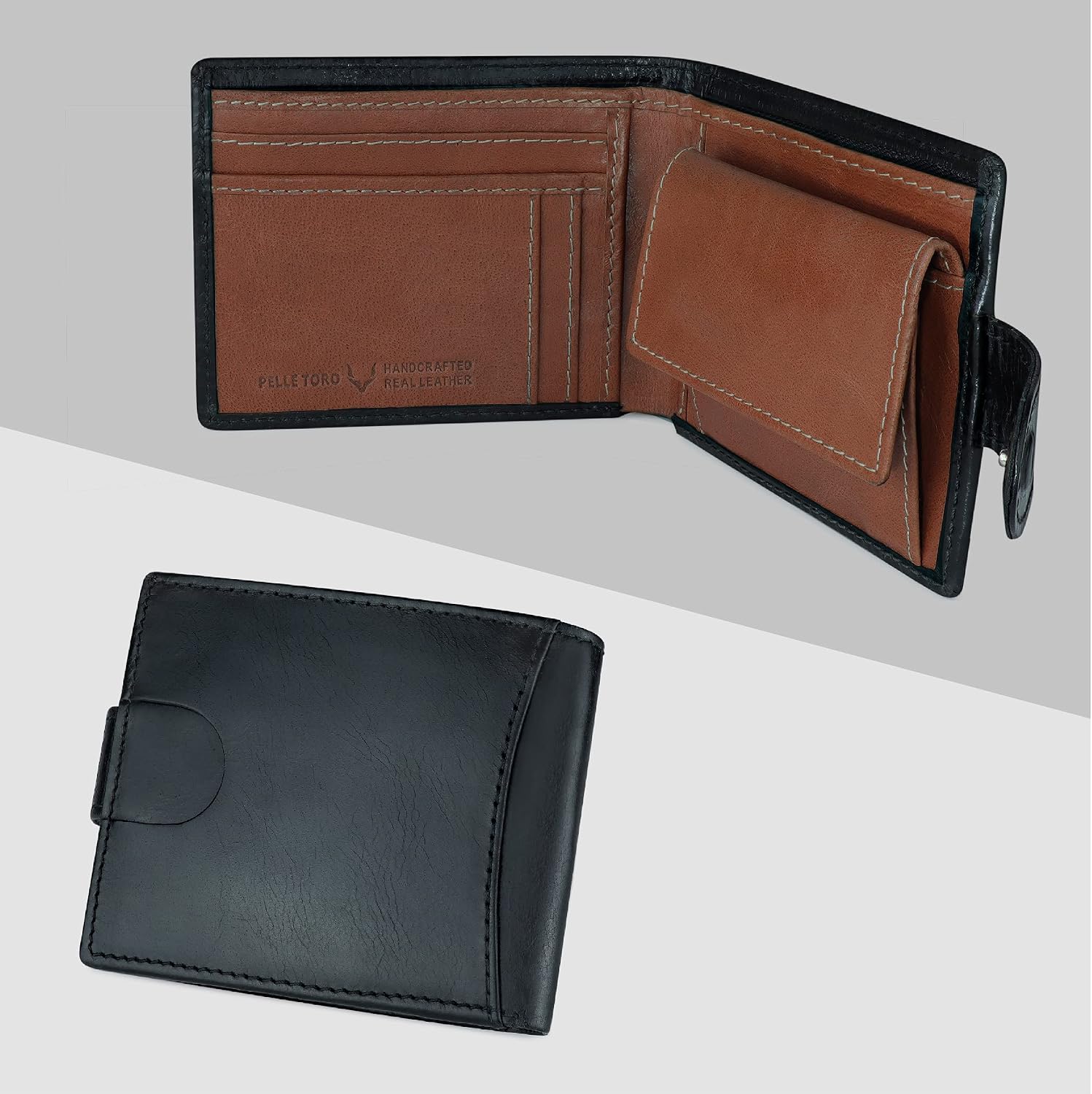 PELLE TORO All-in-One Handmade Mens Wallet with RFID Blocking, Coin Pocket - Image 4