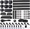 Kit de gestión de cables N NOROCME 192 piezas, 4 organizadores de cables tipo manga | 11 sujetadores de cable, 35 clips para cables, 10+2 rollos de correas organizadoras de cables, 100 amarres de cable, para computadora TV debajo del escritorio 1