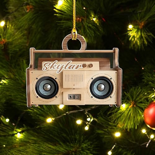 Miniatura 5 de Adorno de radio personalizado 2025, adorno de radio retro personalizado, cinta de cassette, adornos retro, adornos de radio de Navidad, adornos de