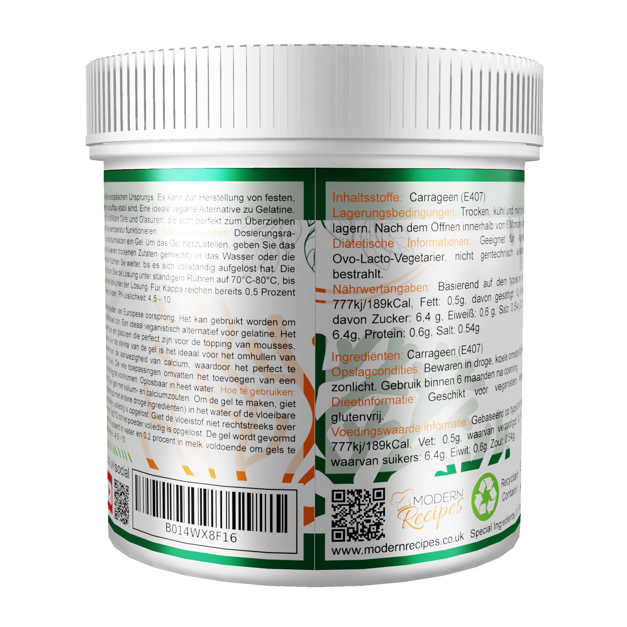 Special Ingredients Kappa-Carrageenan Pulver 250g Höchster Qualität, Vegan, GVO-frei