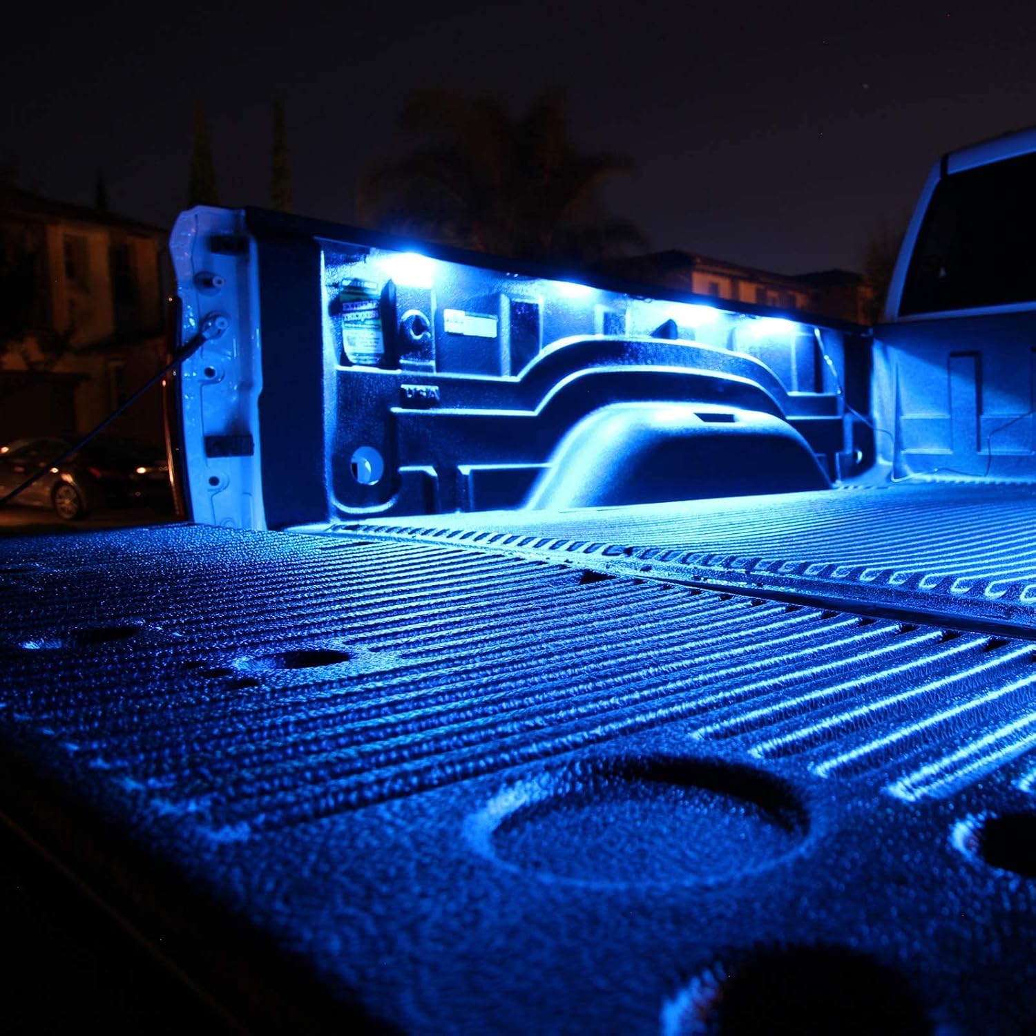OPT7 Aura 8pc Truck Bed LED Lighting Kit - Sound Activated Multi-Color Lights - Wireless Remote - OE-Style Rocker Switch - w/AUTO-ON Tailgate Switch
