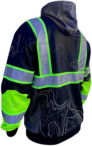 Miniatura 2 de SafetyShirtz Sudadera con capucha SS360 Topo Stealth - Visibilidad mejorada, color negro