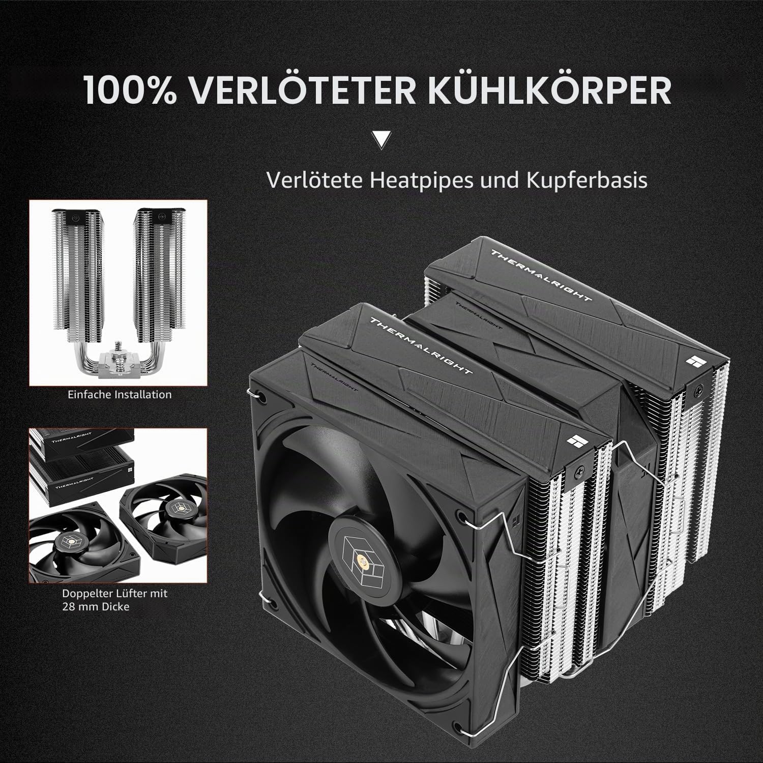 TR Royal Pretor 130 CPU-Kühler mit 6 Heatpipes, TL-H12-X28 und TL-HD13-X28 Lüfter, kompatibel mit Intel LGA115X/1200/2011/1700/1851; AM4/AM5 Plattformen