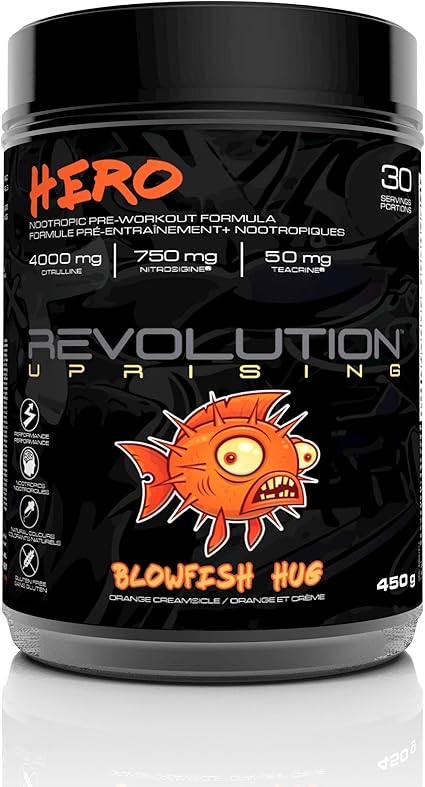 Revolution Nutrition Hero Nootropic Pre Workout Formula Blowfish Hug Orange Creamsicle 450g Amazon Ca Health Personal Care