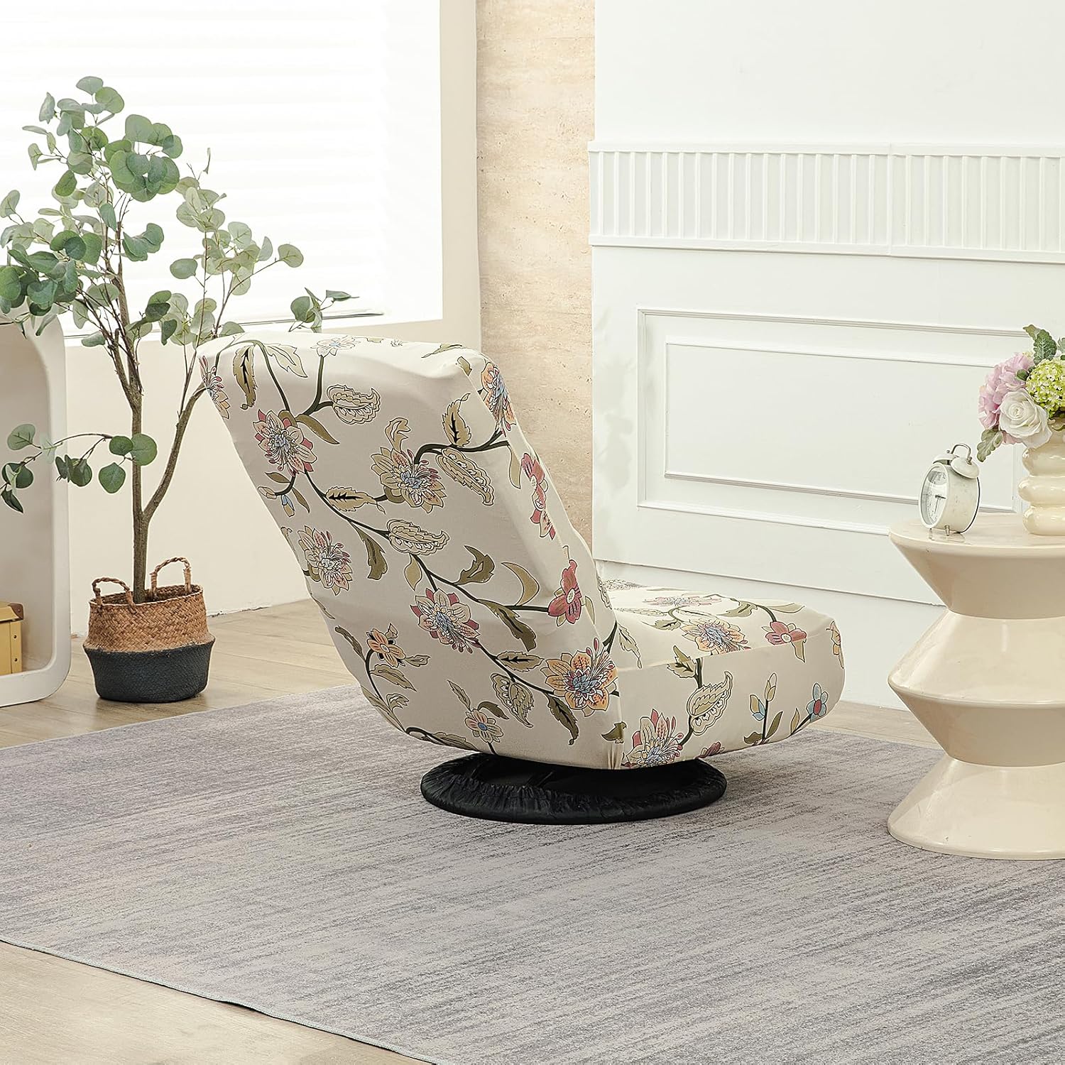 Stretch Swivel Floor Gaming Chair Slipcover - Printed Reclining Folding Protective Lounge Rocker Seat Cover,2 Pack,05