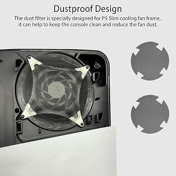 DOBEWINGDELOU Faceplate for P5 Slim Disc Edition with Cooling Vent and Dust Filter, Face Plate Console Accessories Cover ABS Dustproof Replacement Side Shell Case Black