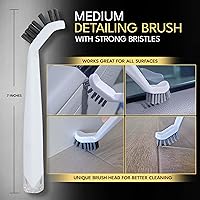 Vista 5 de Juego de cepillos de limpieza de lechada (3 piezas) para limpieza profunda multiusos, cepillo de dientes de limpieza para esquinas y espacios