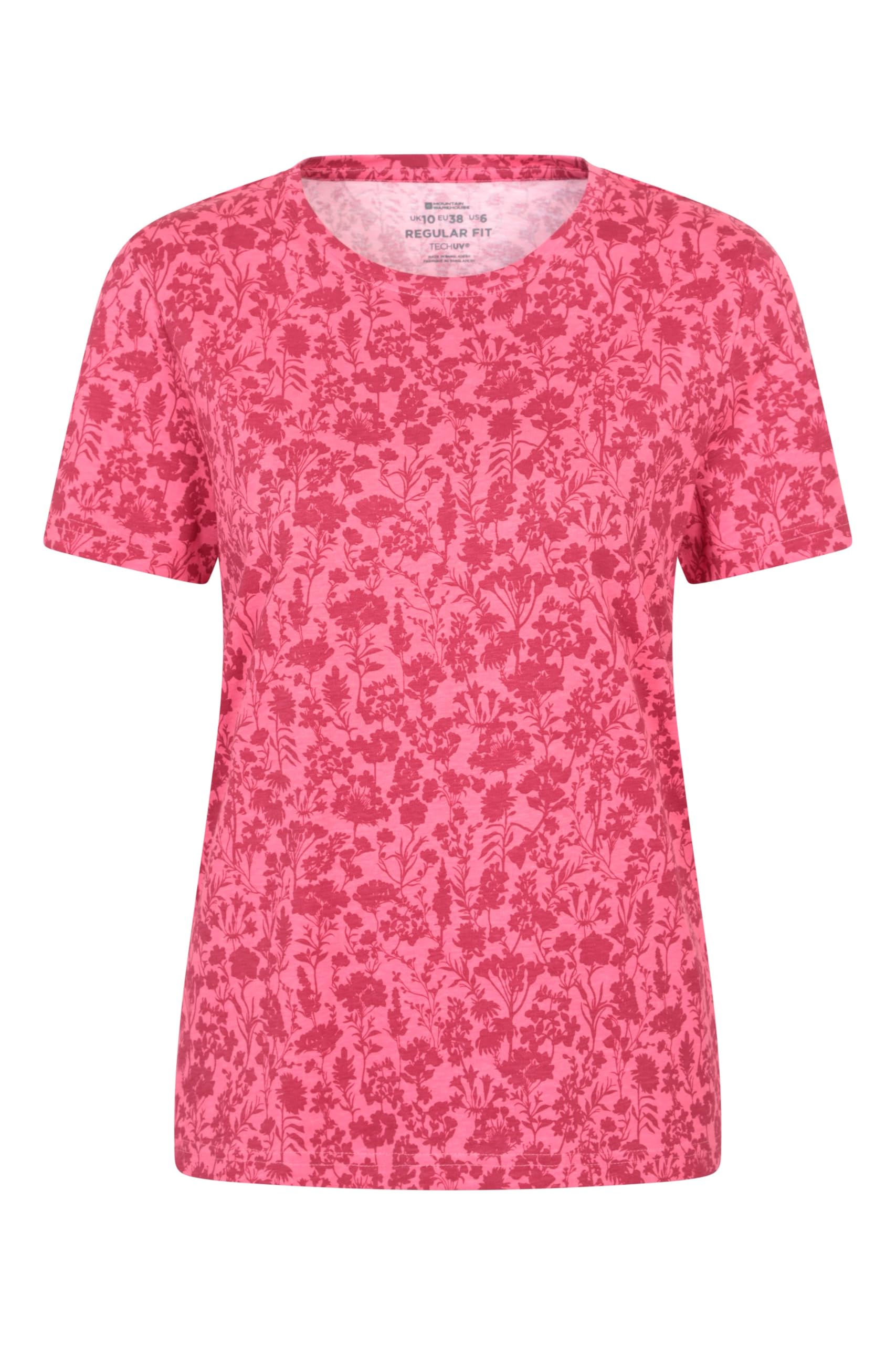 Mountain Warehouse Printed Womens T-Shirt Pink 12