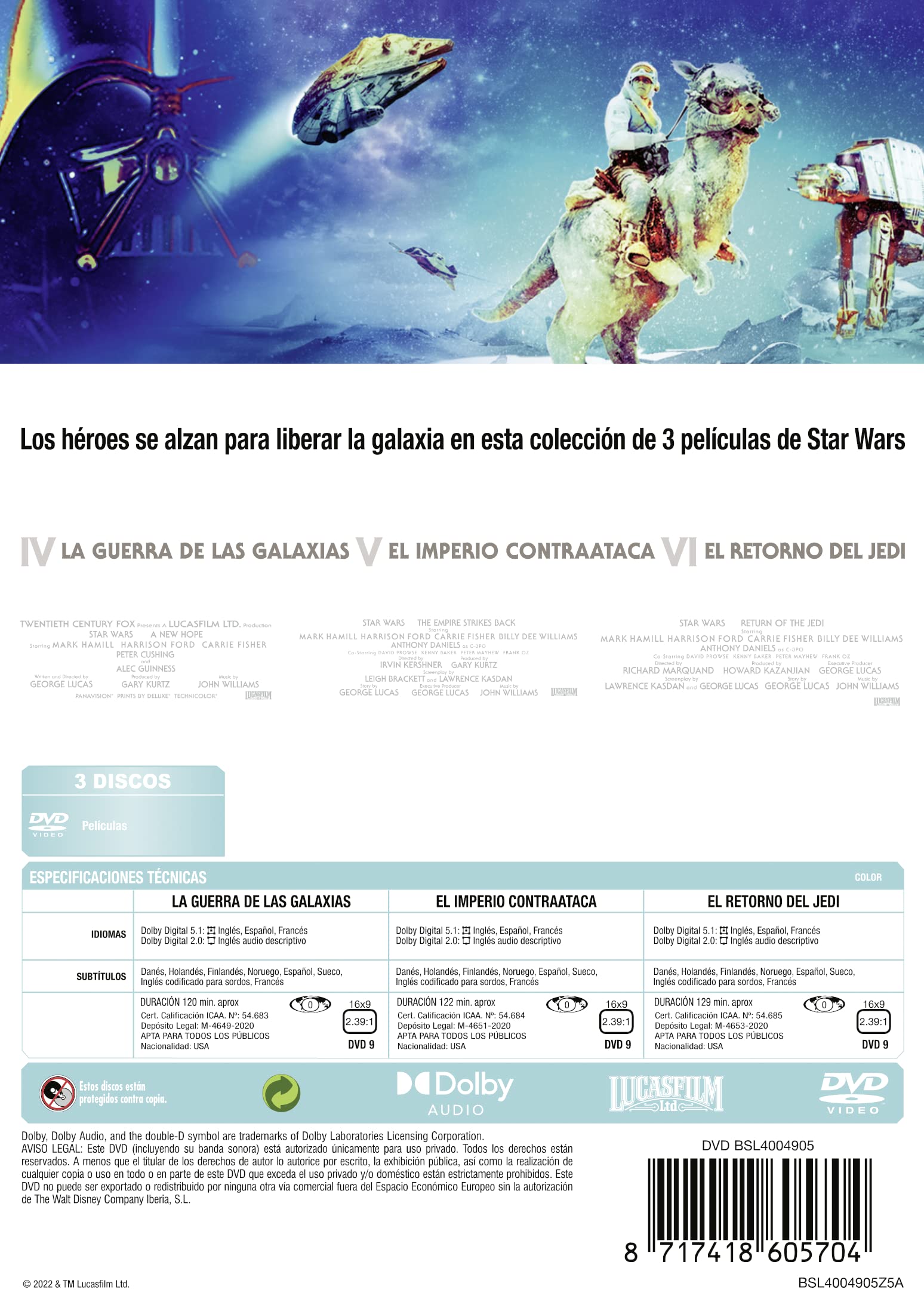 TRILOGIA STAR WARS EPS 4-6