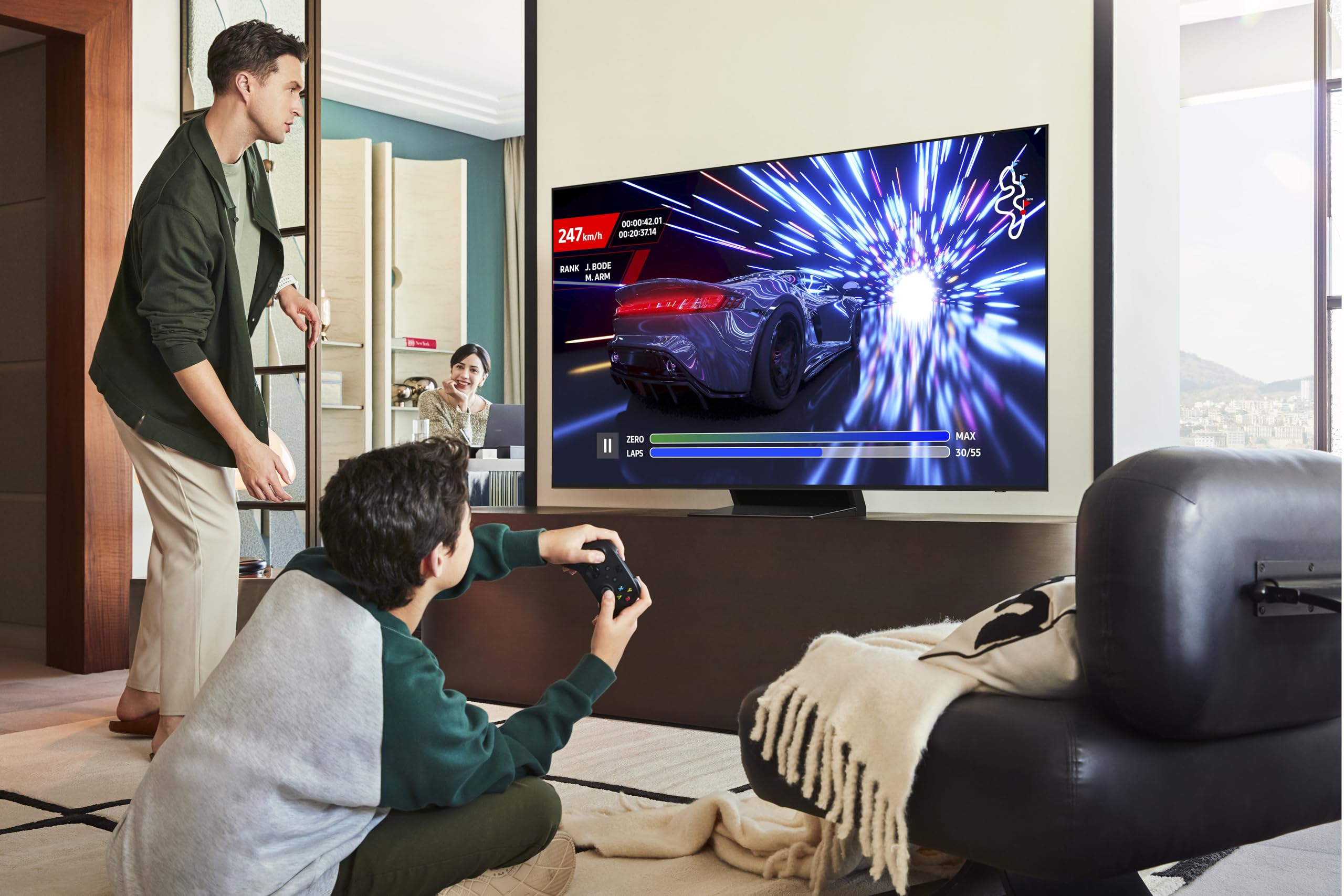 Samsung OLED 4K S90F 55 Zoll (140 cm), UHD Fernseher, NQ4 AI Gen3 Prozessor, OLED HDR+, 4K Upscaling Pro, Dolby Atmos, Gaming Hub, Motion Xcelerator 144Hz, Samsung Vision AI Smart TV, 55S90F